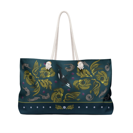 Orca Otter Urchin Kelp Weekender Tote Bag
