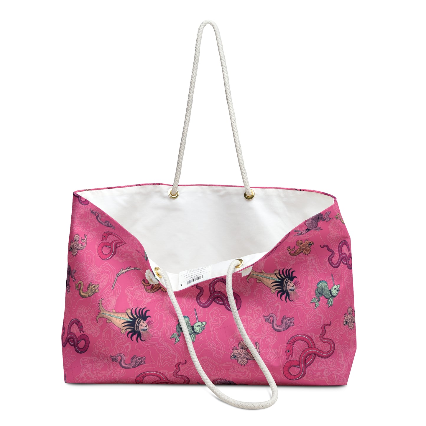 Vintage Sea Monster in Pink Weekender Tote Bag