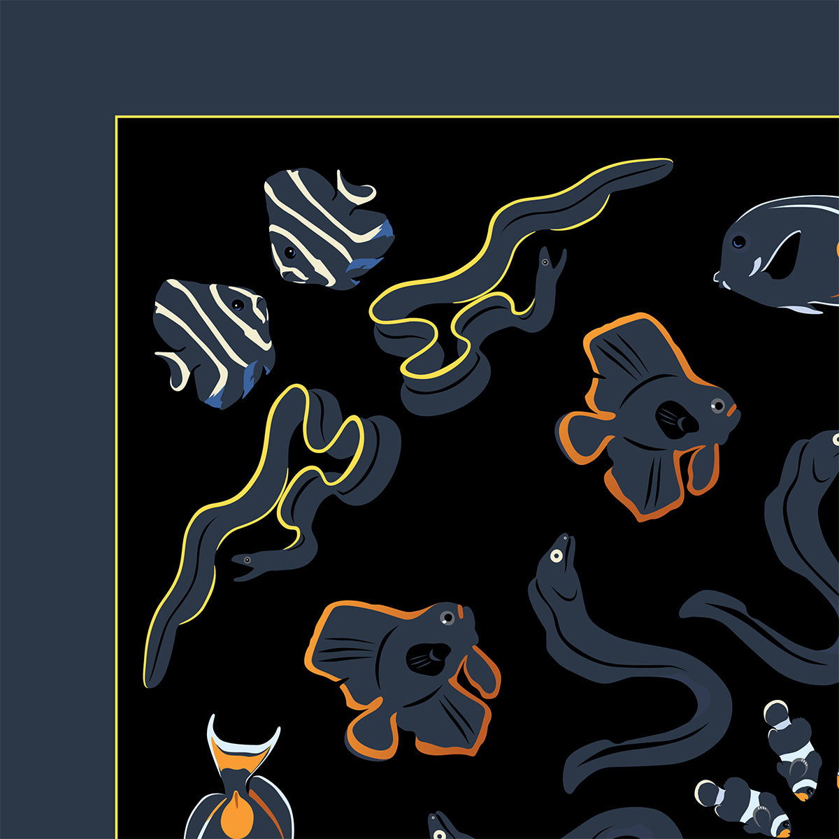 Fish on Dark Sea Bandana