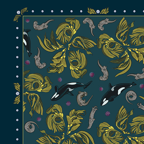 Orca-Otter-Urchin-Kelp Sarong - Pareo