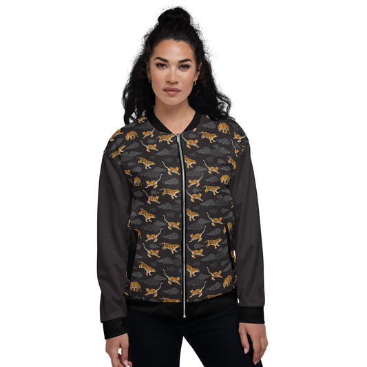Tigers on Dark Sky Unisex Bomber Jacket
