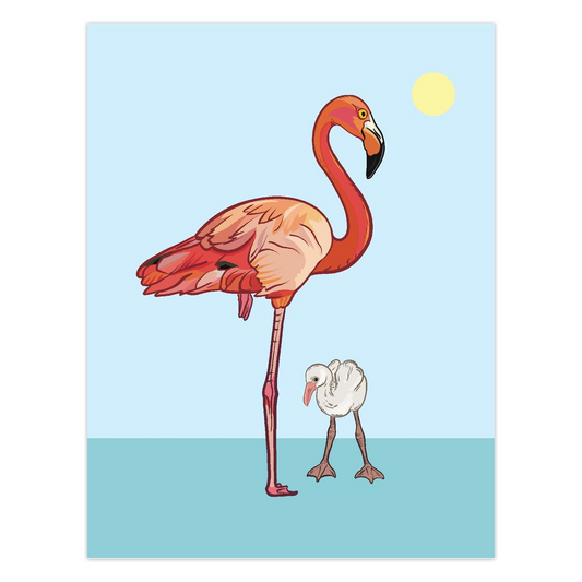 Flamingo & Flaminglet Folded Cards - 5 Pack