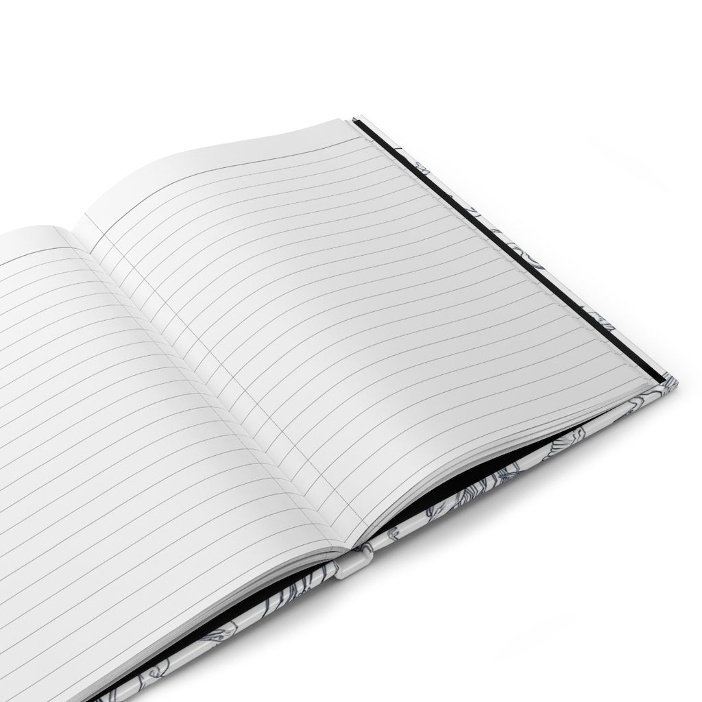 Hardcover Journal Matte - Egrets on White by Posh Tide - Posh Tide
