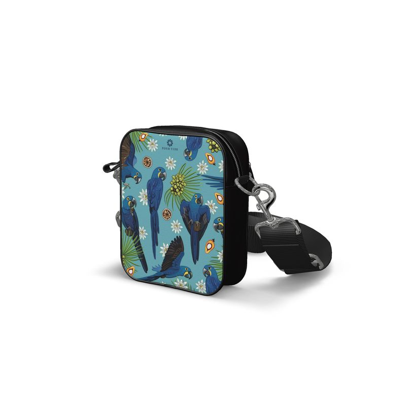 Hyacinth Macaw on Sky Blue Messenger Bag