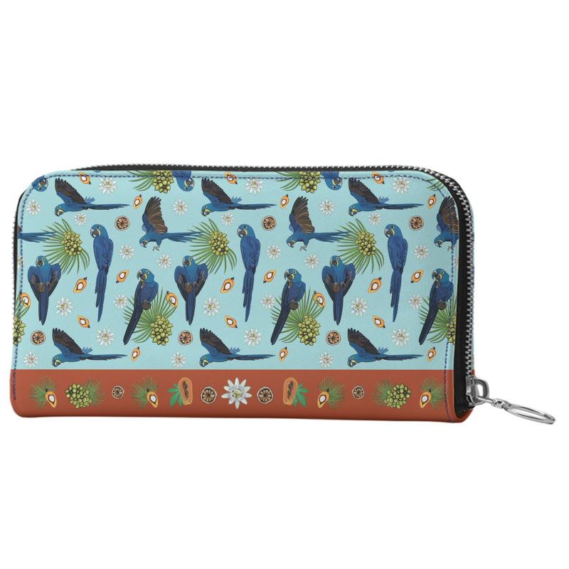 Hyacinth Macaw Long Zip Wallet - Posh Tide