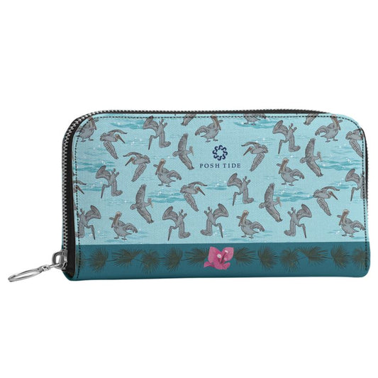 Purely Pelicans Long Zip Wallet - Posh Tide