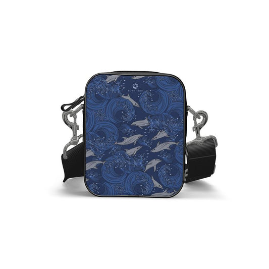 Dolphins on Rolling Waves Messenger Bag