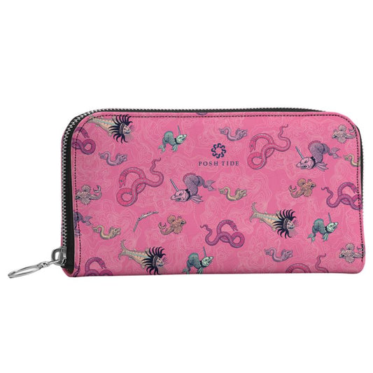 Vintage Sea Monsters Long Zip Wallet - Posh Tide