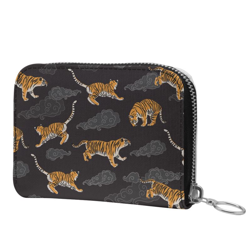 Tigers on Dark Sky Mini Zip Wallet - Posh Tide