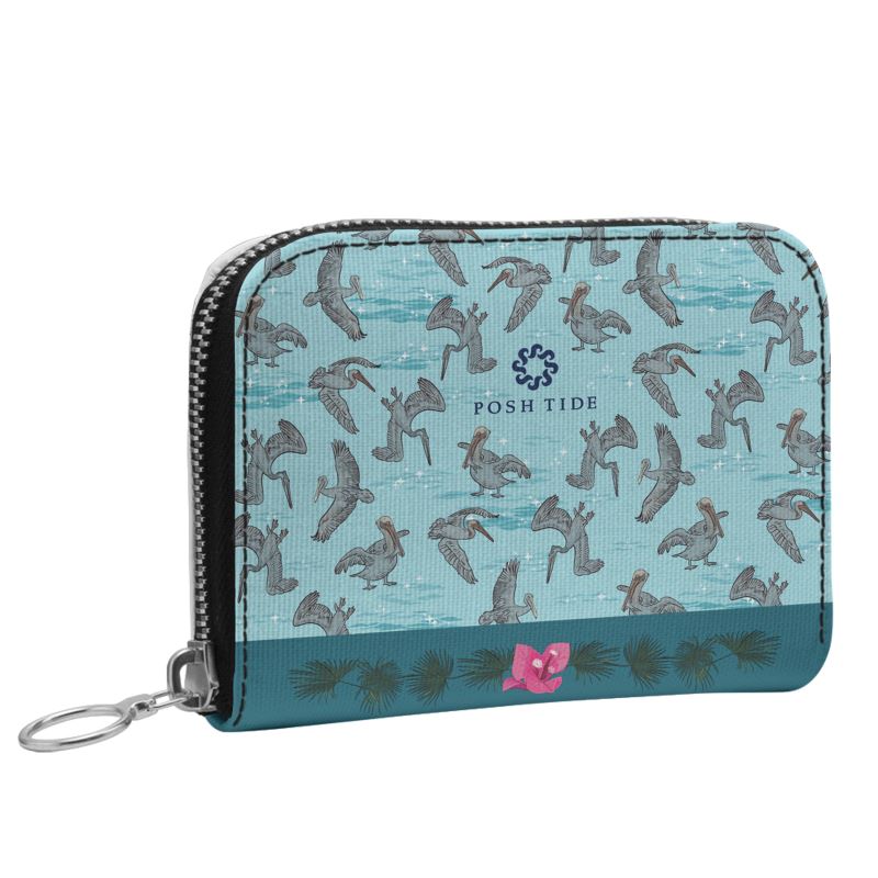 Purely Pelicans Mini Zip Wallet - Posh Tide