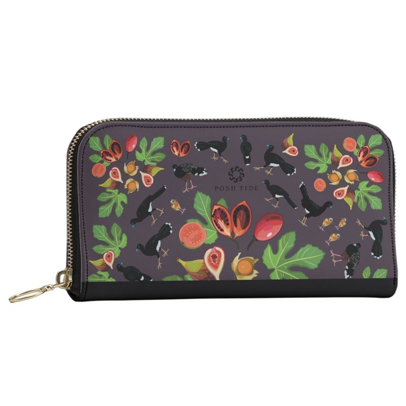 Blue-billed Curassow Long Zip Wallet - Posh Tide