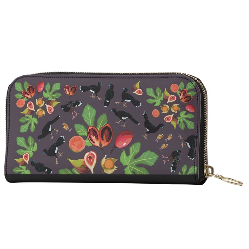Blue-billed Curassow Long Zip Wallet - Posh Tide