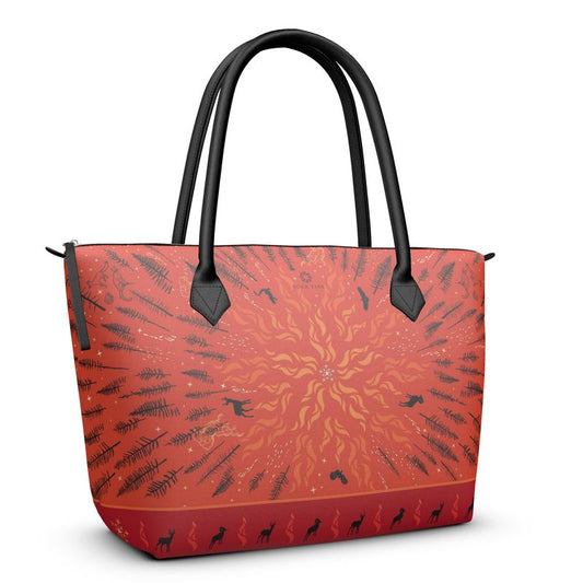 Fire Zip Top Tote Bag