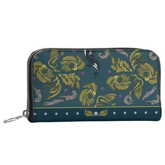 Orca-Otter-Urchin-Kelp Long Zip Wallet / Purse