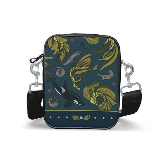 Orca-Otter-Urchin-Kelp Cross-body Messenger Bag