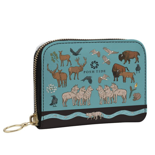 Wolf Trophic Cascade Mini Zip Wallet