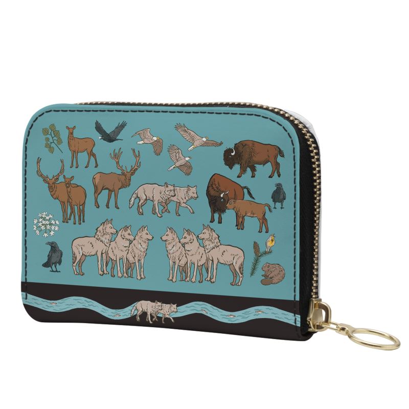Wolf Trophic Cascade Mini Zip Wallet