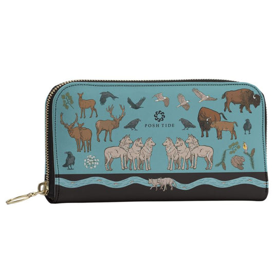 Wolf Trophic Cascade Long Zip Wallet