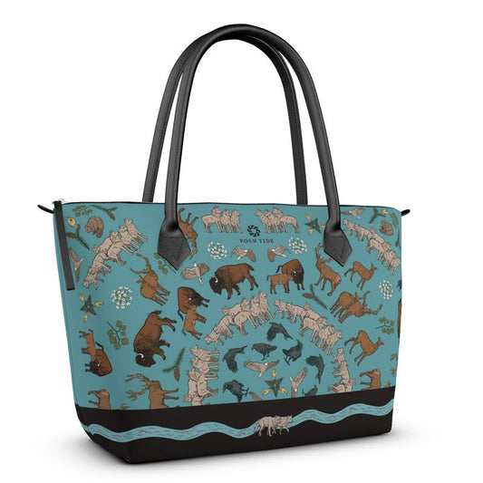 Wolf Trophic Cascade Zip Top Tote