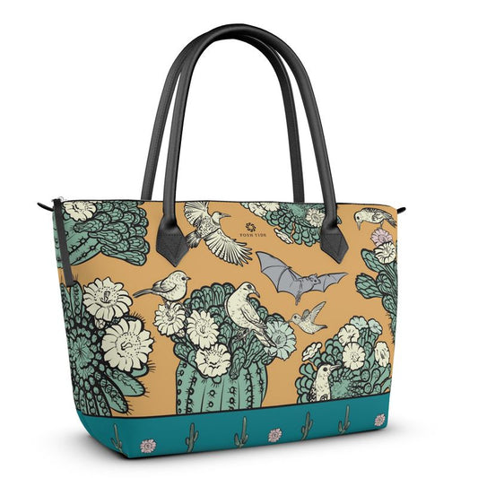 Desert Cactus Zip Top Tote / Handbag