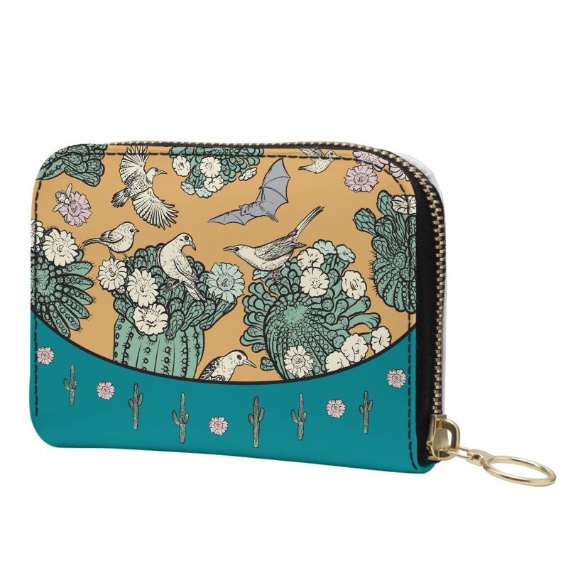Desert Cactus Mini Zip Wallet