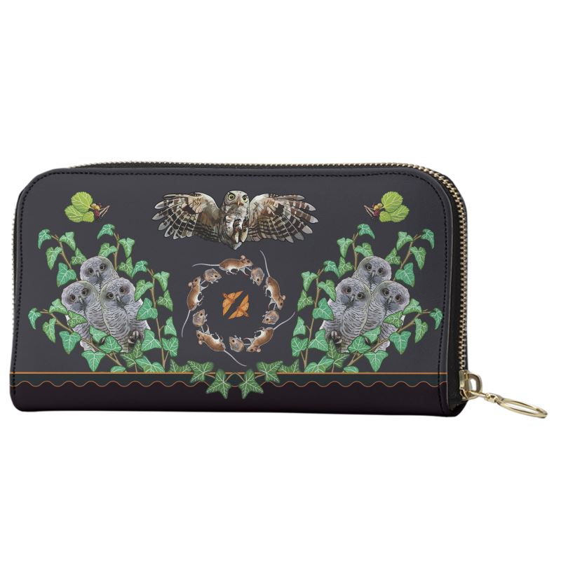 Owl Long Zip Wallet