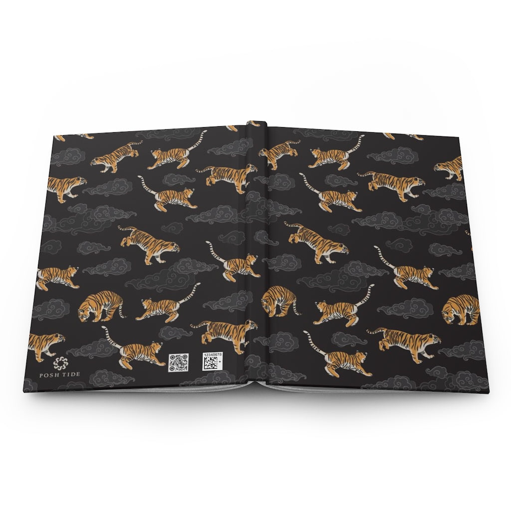 Tigers on Dark Sky Hardcover Journal - Posh Tide