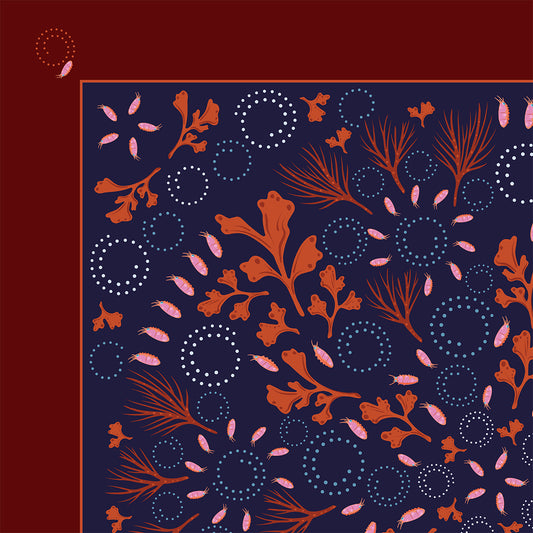 Bees of the Seas Dark Silk Scarf - Posh Tide