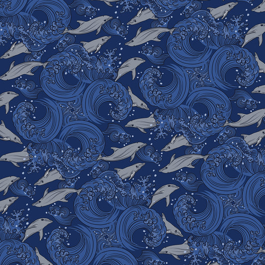 Dolphins on Rolling Waves Kids Rash Guard - Posh Tide