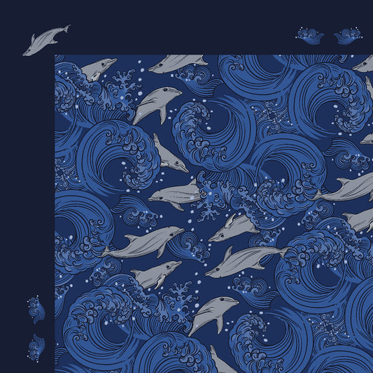Dolphins on Rolling Waves Scarf