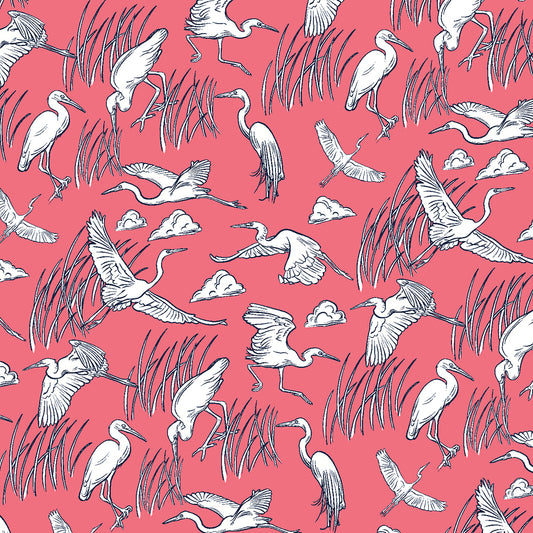Egrets on Pink Blush Scarf