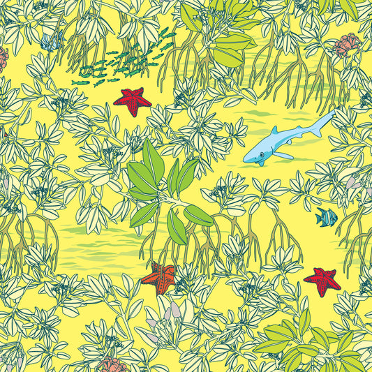 Mangroves in Yellow Women's Rash Guard - Posh Tide