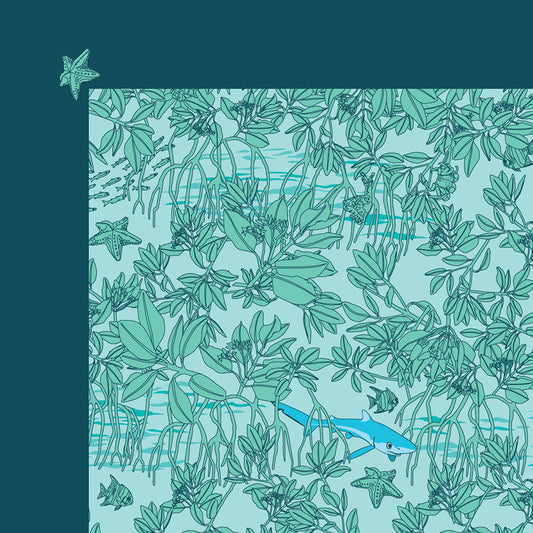 Mangroves on Blue Scarf