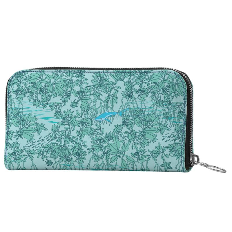 Mangroves on Blue Long Zip Wallet - Posh Tide