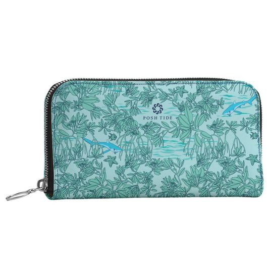 Mangroves on Blue Long Zip Wallet - Posh Tide