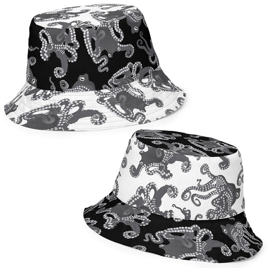 Octopus BW Reversible Bucket Hat