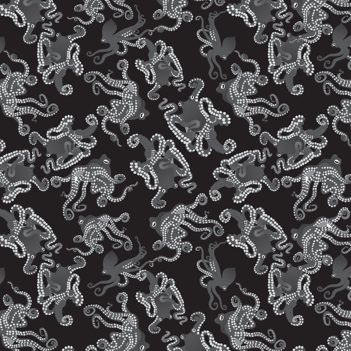 Octopus in B&W Men's T-shirt - Posh Tide