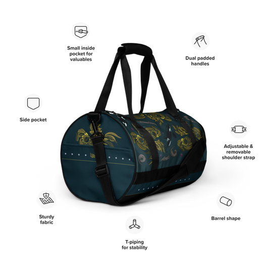 Orca-Otter-Urchin-Kelp Gym Bag