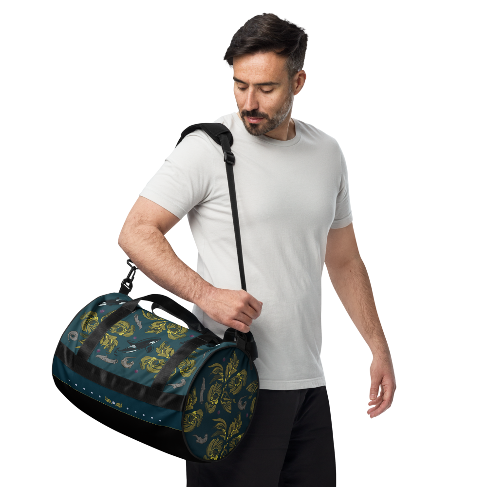 Orca-Otter-Urchin-Kelp Gym Bag
