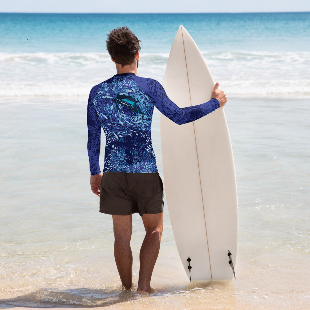 Sailfish on Dark Men's Rash Guard - Posh Tide