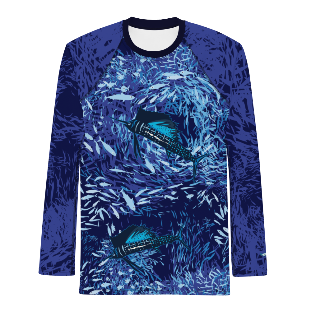 Sailfish on Dark Men's Rash Guard - Posh Tide