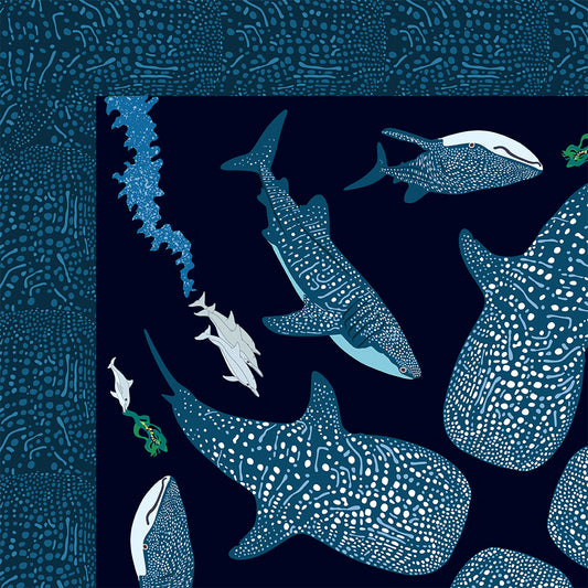 Whale Shark Dark Blue Scarf
