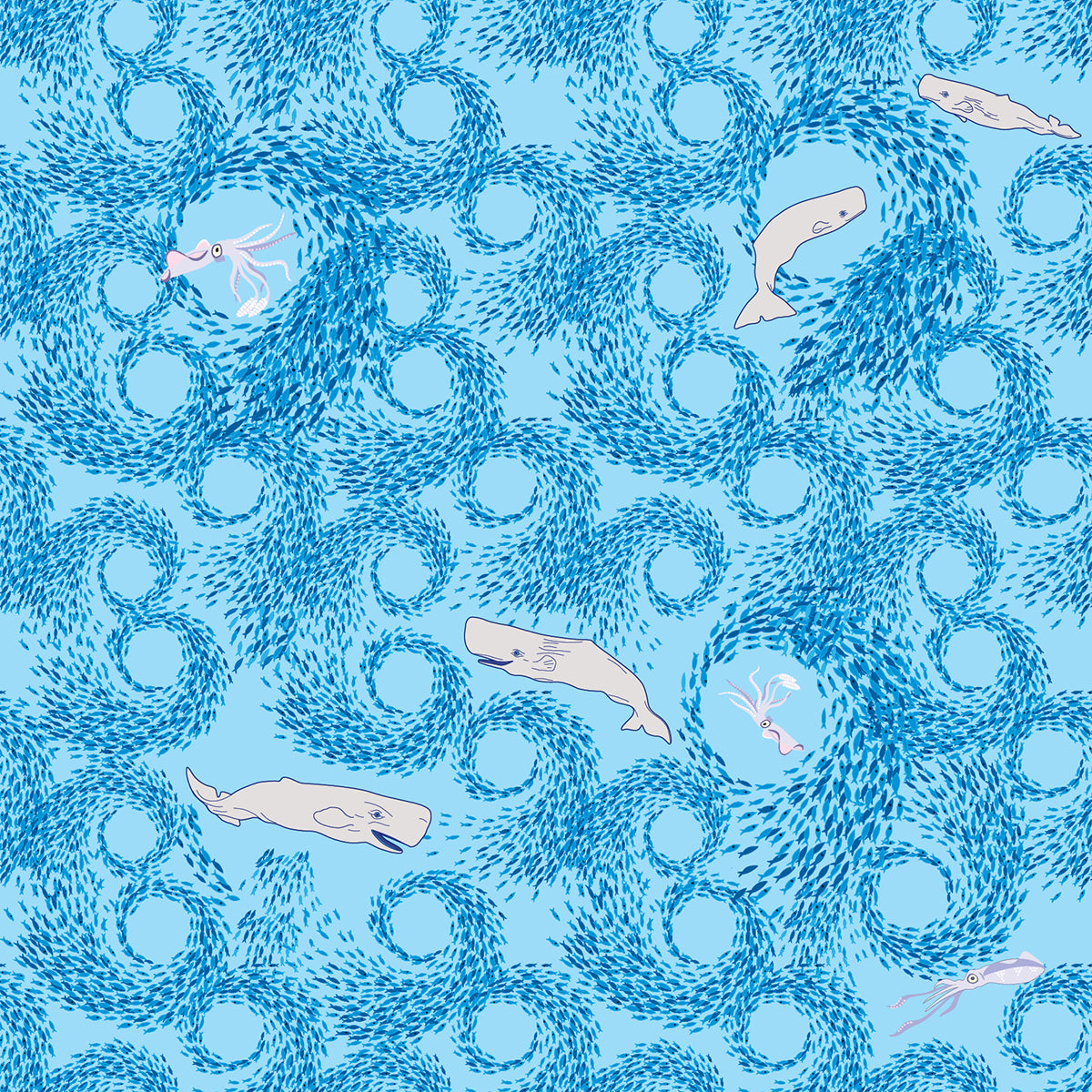 Whales and Squids Rash Guard Women's - Posh Tide