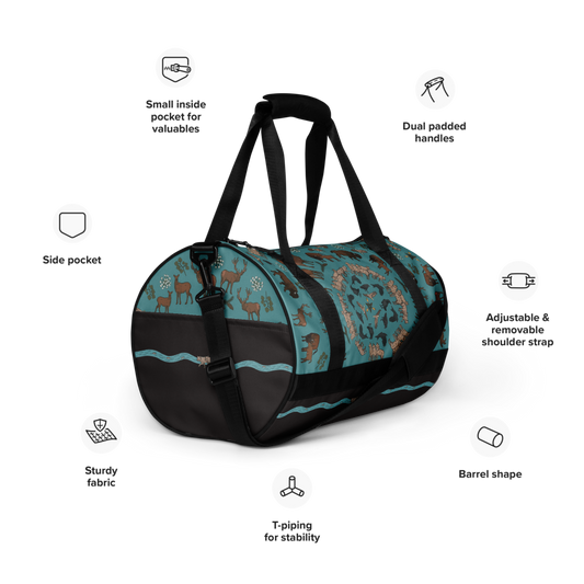 Wolf Trophic Cascade Gym Bag Posh Tide