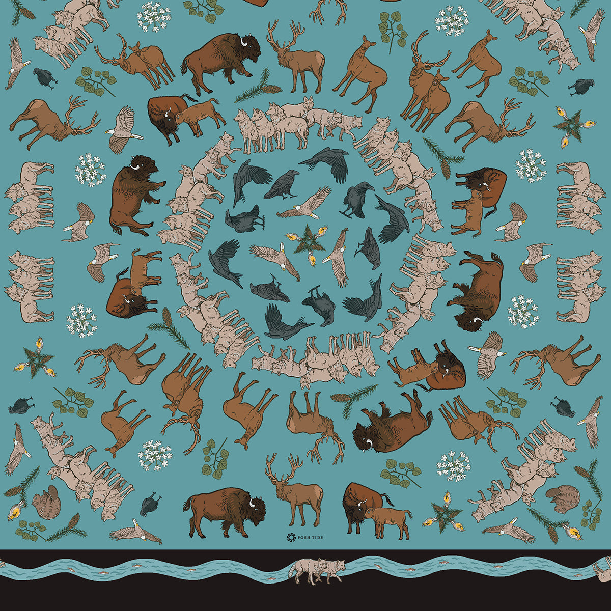 Wolf Trophic Cascade Long Zip Wallet