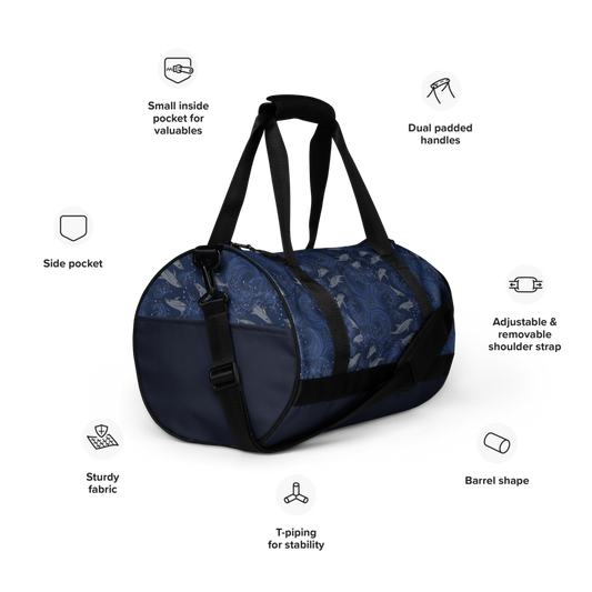 Dolphins on Rolling Waves gym bag