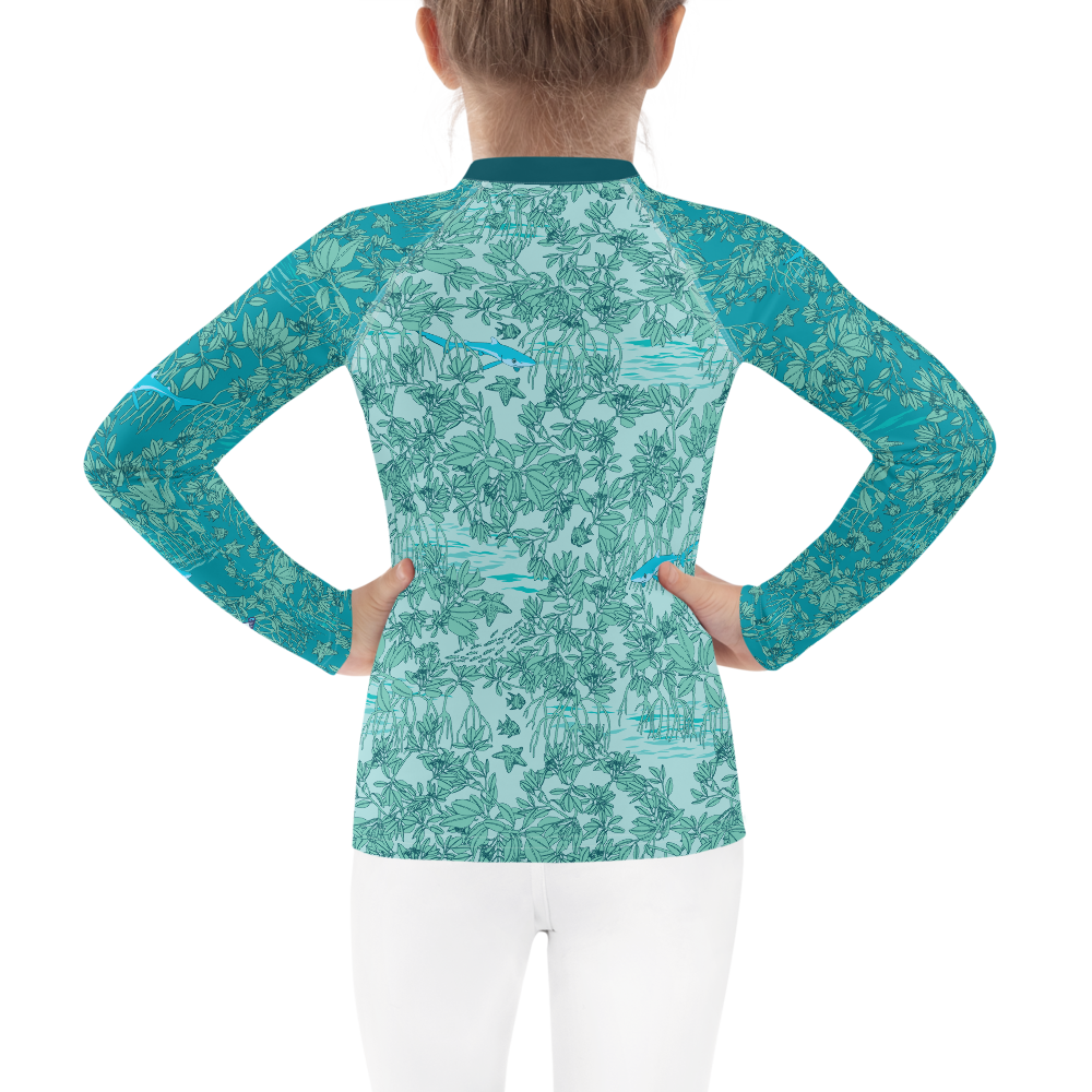 Mangroves in Blue KIDS Rash Guard - Posh Tide