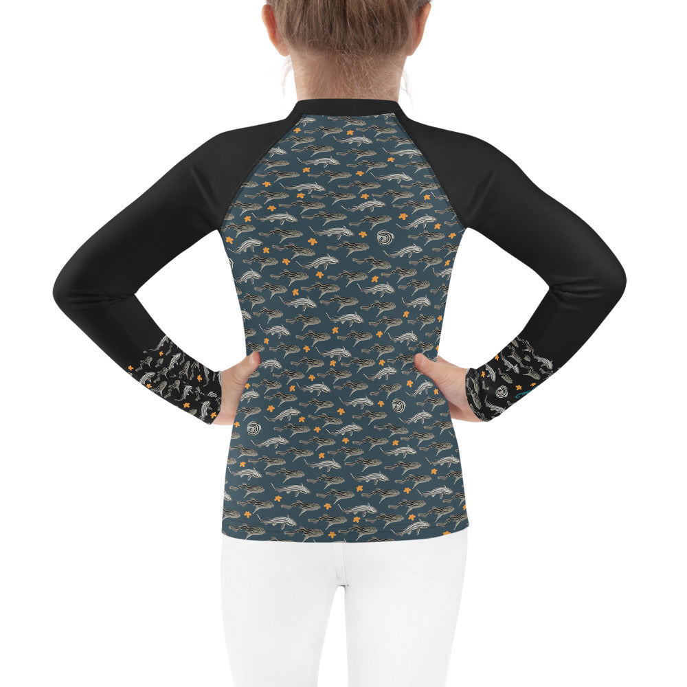 Pyjama Sharks Kids Rash Guard 2T-7 - Posh Tide