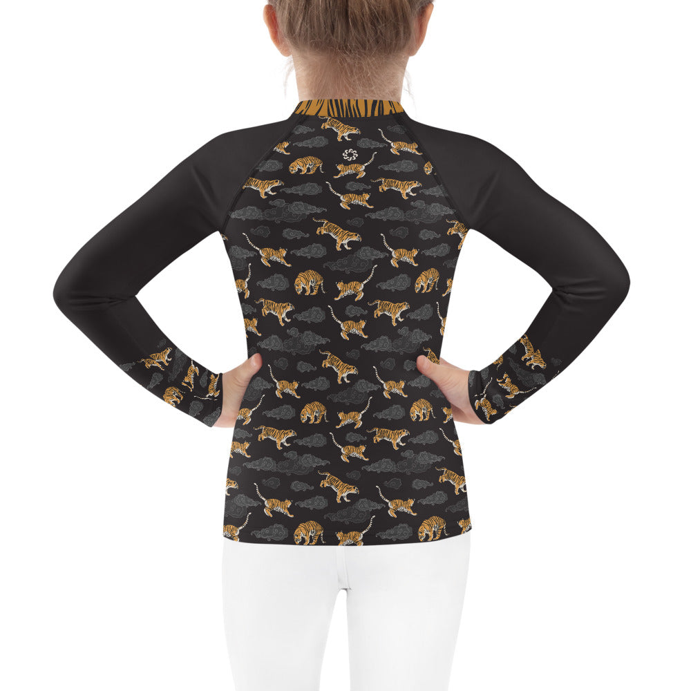 Tigers on Dark Sky Kids Rash Guard - Posh Tide