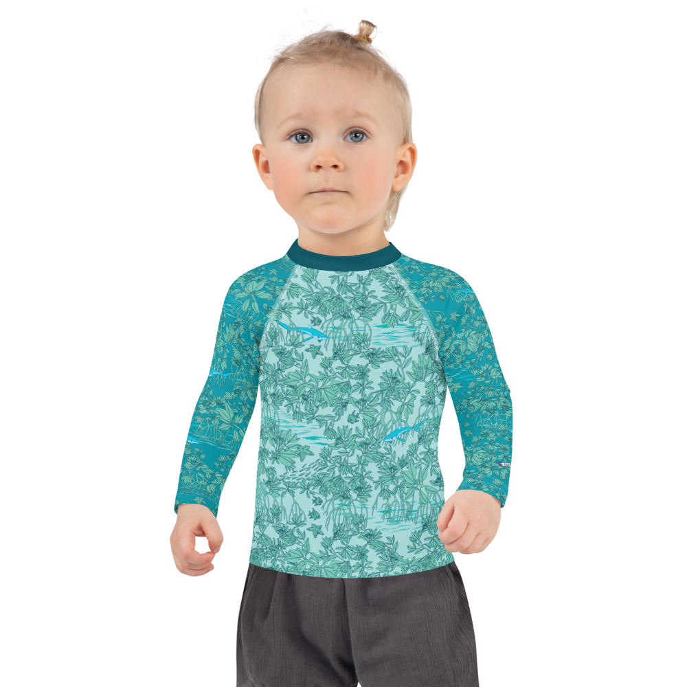 Mangroves in Blue KIDS Rash Guard - Posh Tide
